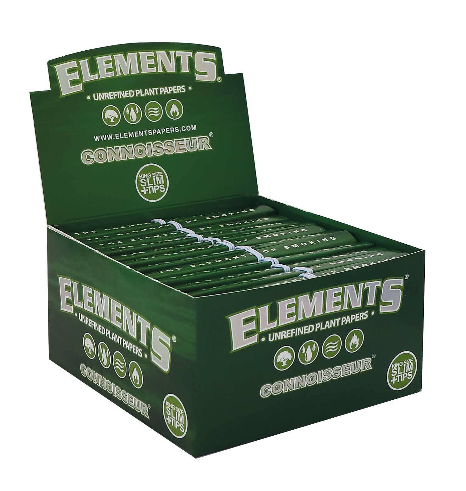 ELEMENTS Connoisseur Green King Size Slim + Tips – 24 Booklets