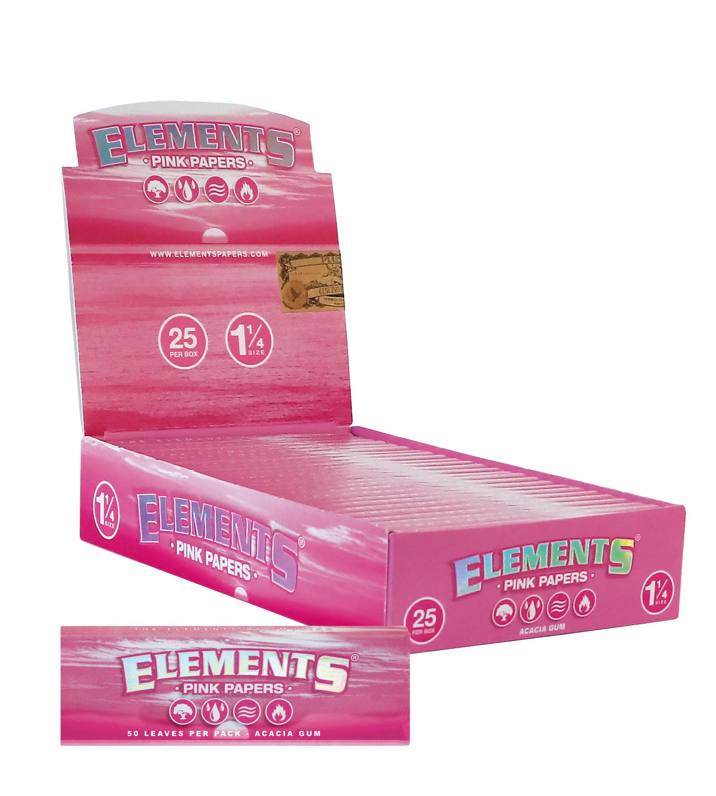 ELEMENTS Pink Slow Burn 1 ¼ – 25 Booklets
