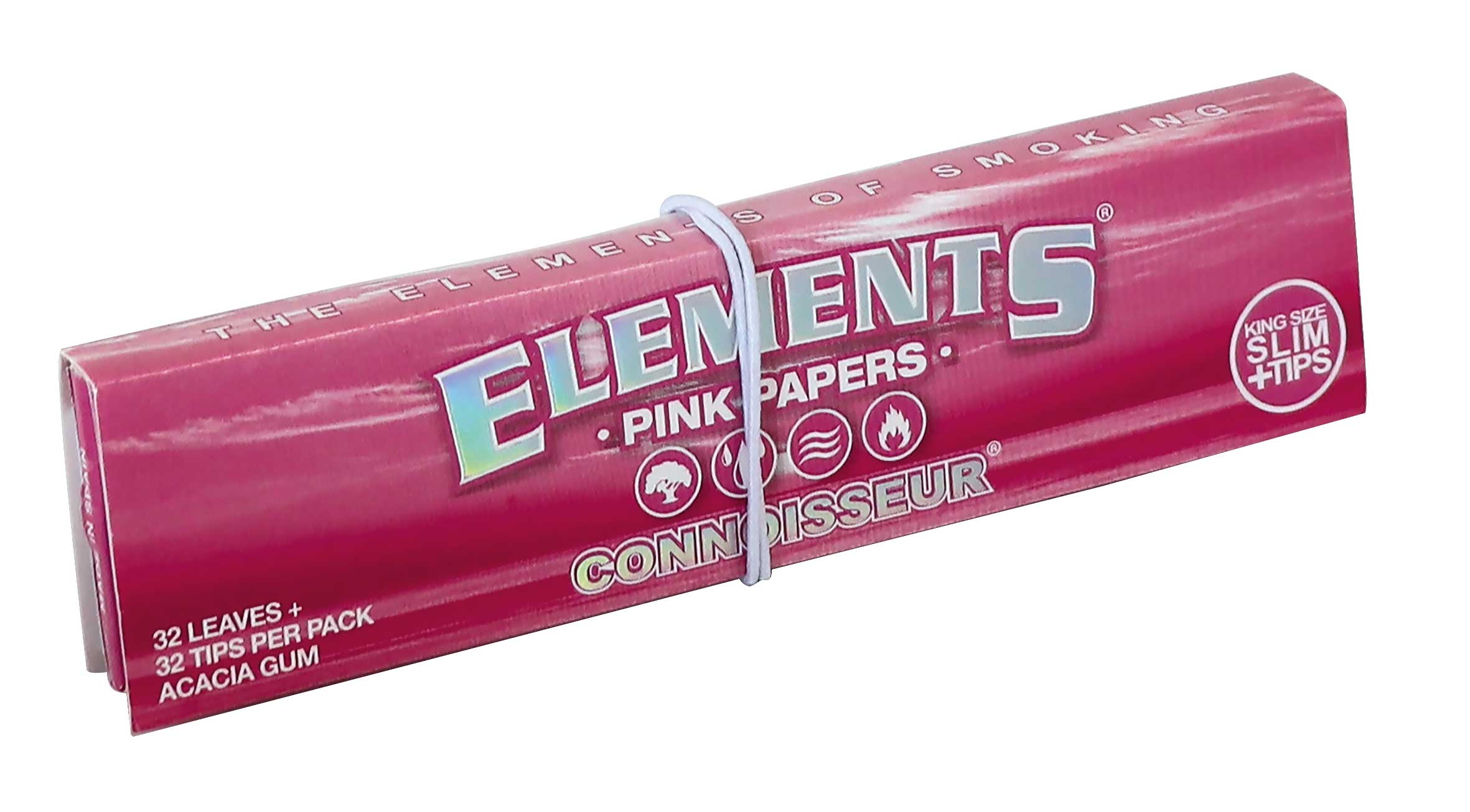 ELEMENTS Connoisseur Pink King Size Slim + Tips – 24 Booklets