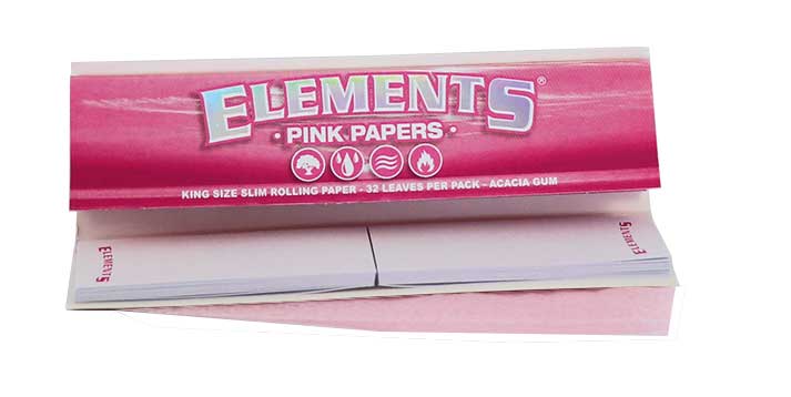 ELEMENTS Connoisseur Pink King Size Slim + Tips – 24 Booklets