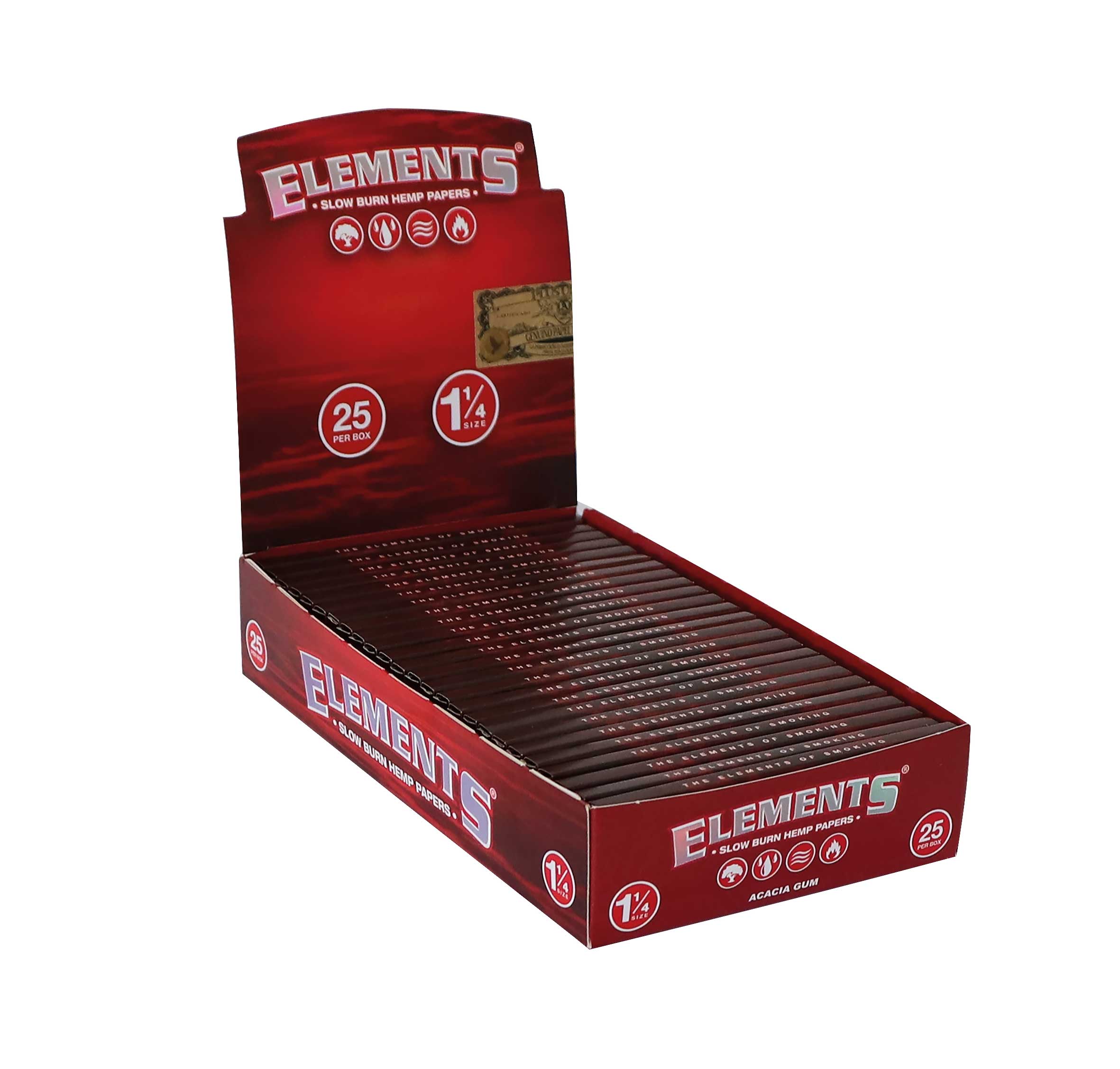 ELEMENTS Red Slow Burn 1 ¼ – 25 Booklets