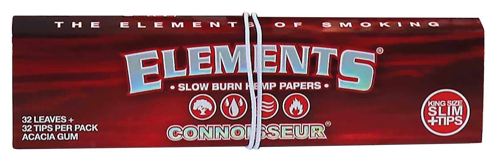 ELEMENTS Connoisseur Red King Size Slim + Tips – 24 Booklets
