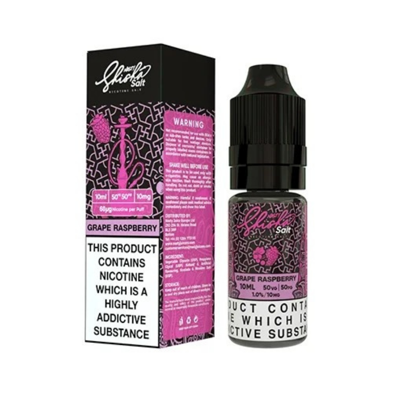 Gloria Salt Grape Raspberry nicotine product with packaging on a white background