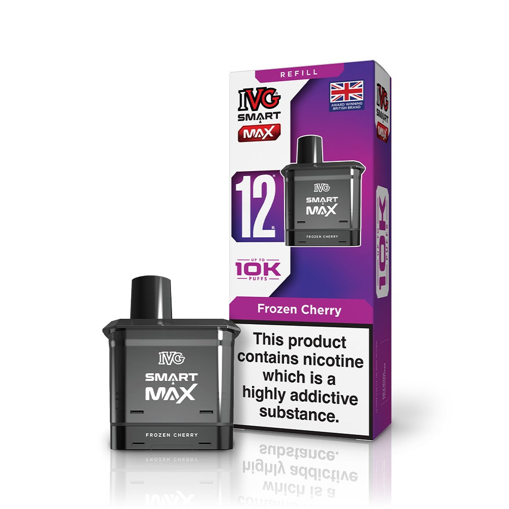 IVG Smart Max vape refill packaging with product and warning label on a white background