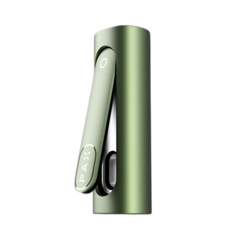 Pax Flow Vaporizer in green – front angled view with airflow design