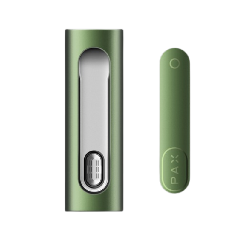 Pax Flow Vaporizer in green – front angled view with airflow design