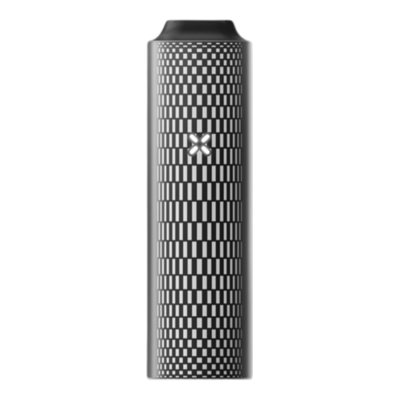 PAX Plus Artist Series limited edition vaporizer with geometric and abstract engraved patterns in black and silver finish