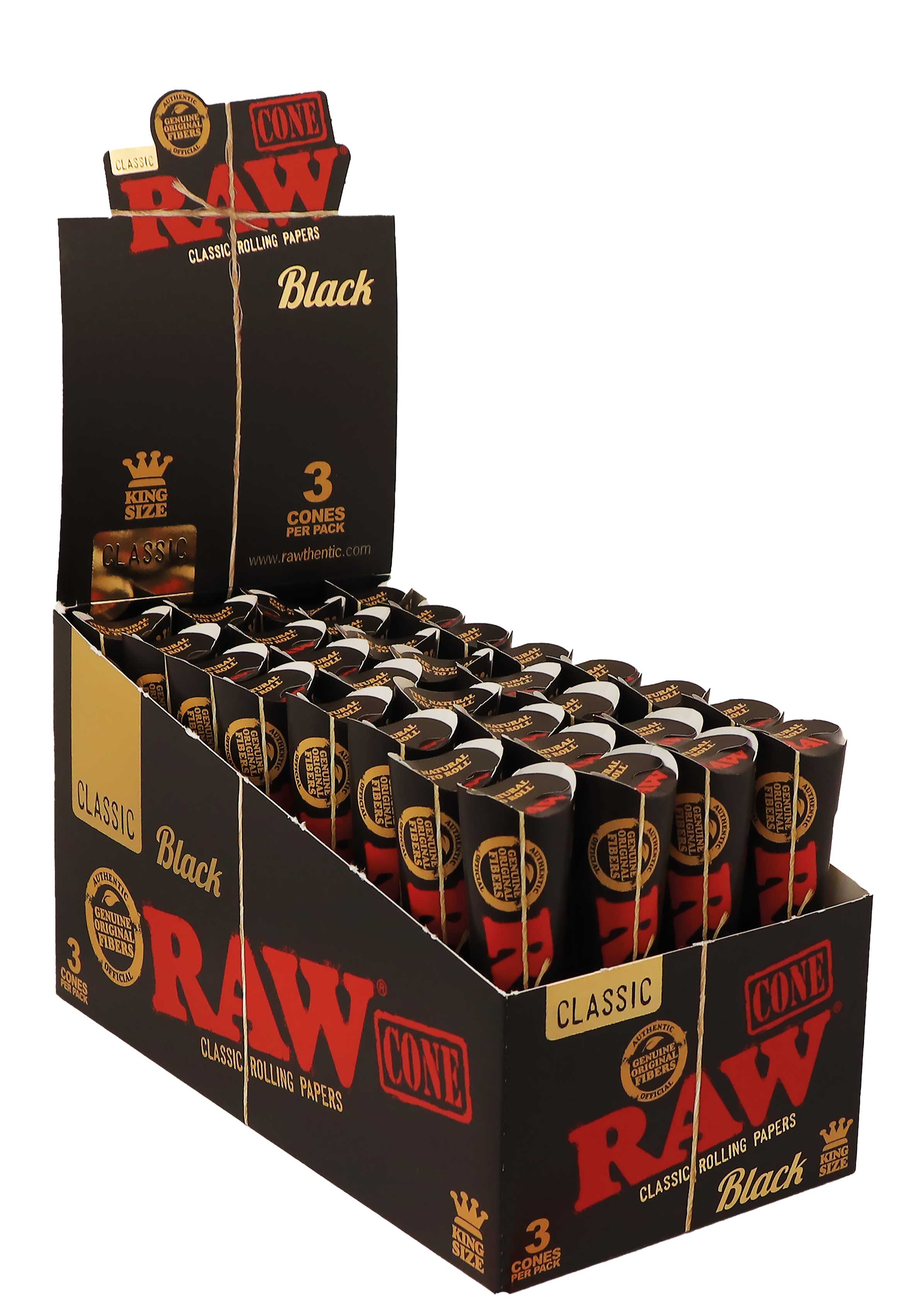 RAW Cone Classic Black King Size – 32 Packs