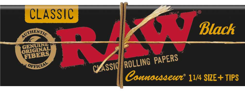 RAW Connoisseur Black 1 ¼ + Tips - 24 Boklets