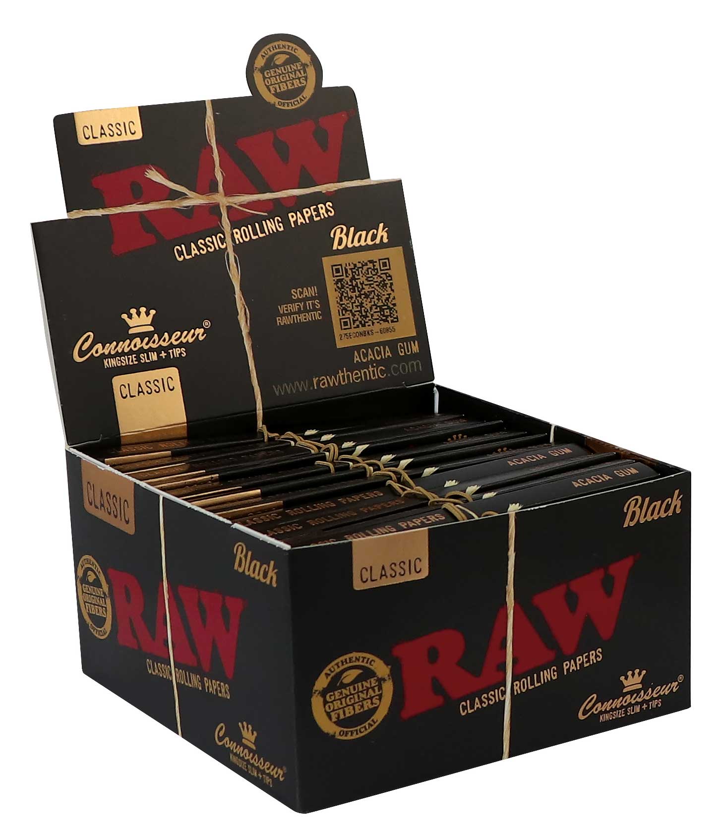 RAW Connoisseur Black Classic King Size + Tips - 24 Booklets