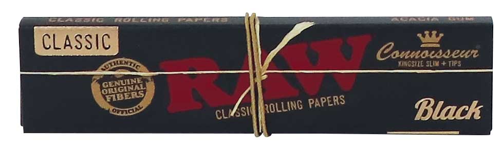 RAW Connoisseur Black Classic King Size + Tips - 24 Booklets