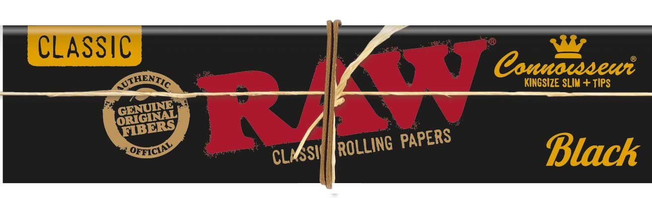 RAW Connoisseur Black Classic King Size + Tips - 24 Booklets