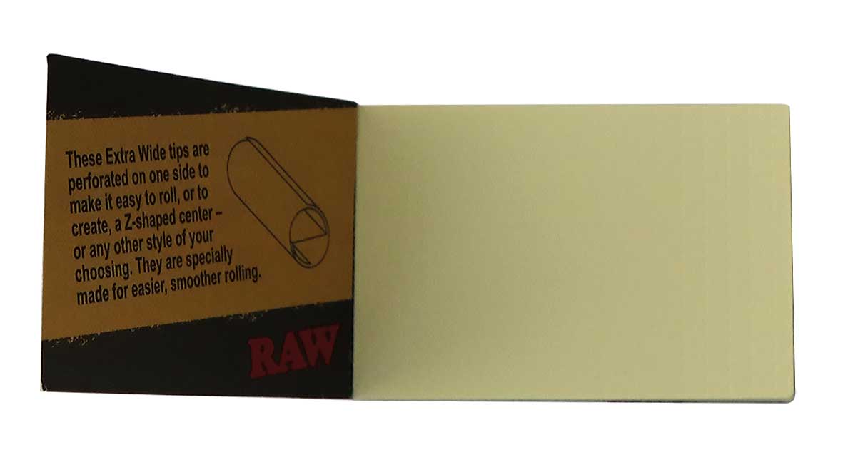 RAW Tips – Extra Wide Black Perforated – 36 Booklets