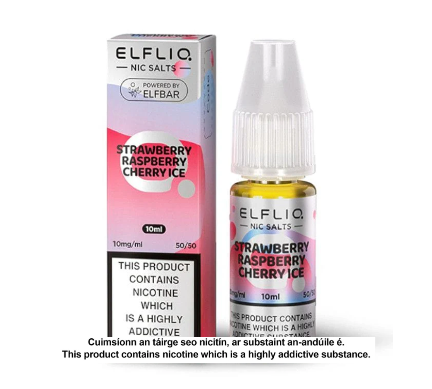 Elfliq Nic Salts - Strawberry Raspberry Cherry - 10ml E-liquid
