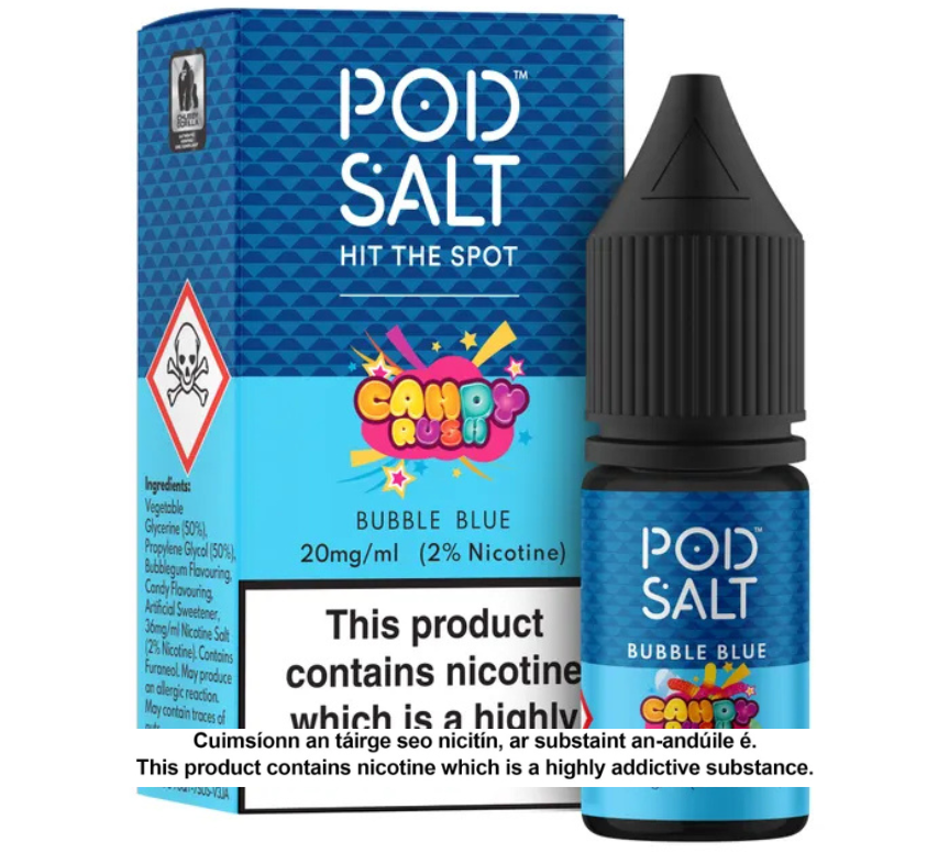 POD SALT BUBBLE BLUE 10ML NICOTINE SALT E-LIQUID FUSION