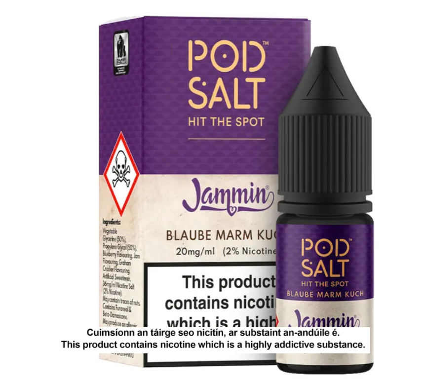POD SALT BLUEBERRY JAM TART 10ML NICOTINE SALT E-LIQUID FUSION