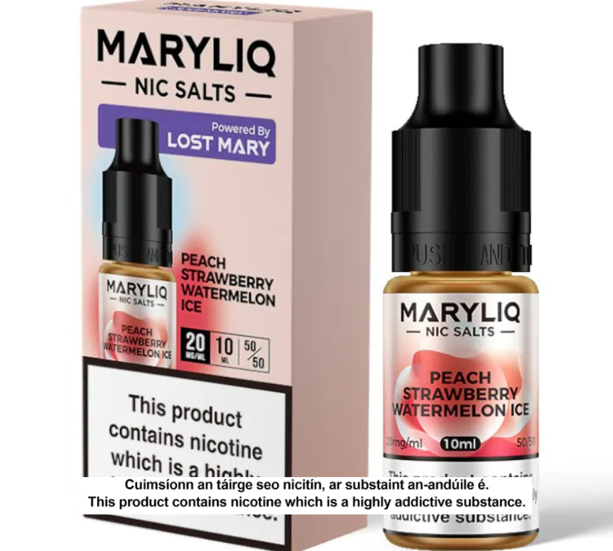 Lost Mary Maryliq Nic Salts - Peach Strawberry Watermelon Ice - 10ml E-liquid