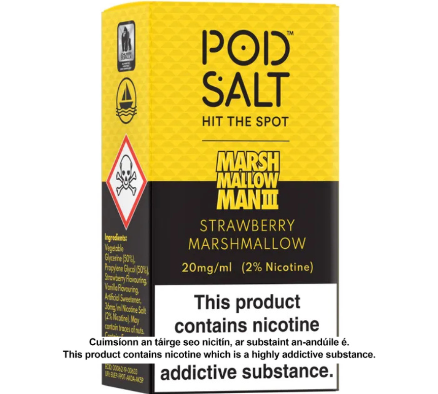 POD SALT MARINA MARSHMALLOW MAN 3 10ML NICOTINE SALT E-LIQUID FUSION