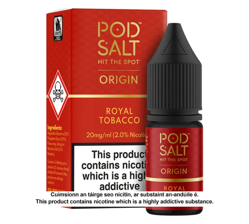 POD SALT ORIGIN ROYAL TOBACCO 10ML NICOTINE SALT E-LIQUID