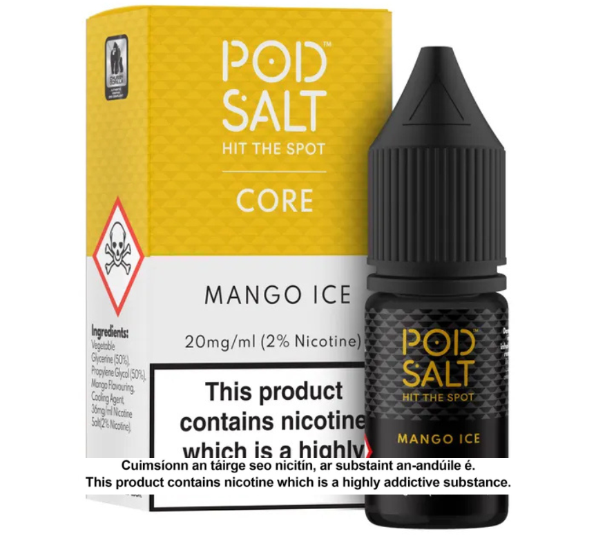POD SALT MANGO ICE 10ML NICOTINE SALT E-LIQUID