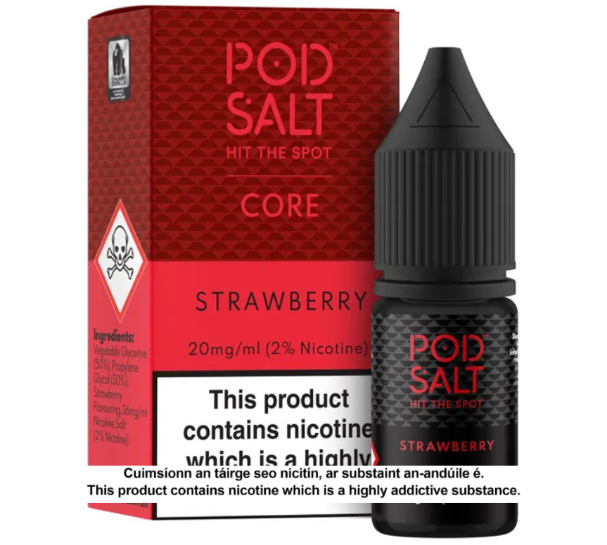 POD SALT STRAWBERRY 10ML NICOTINE SALT E-LIQUID
