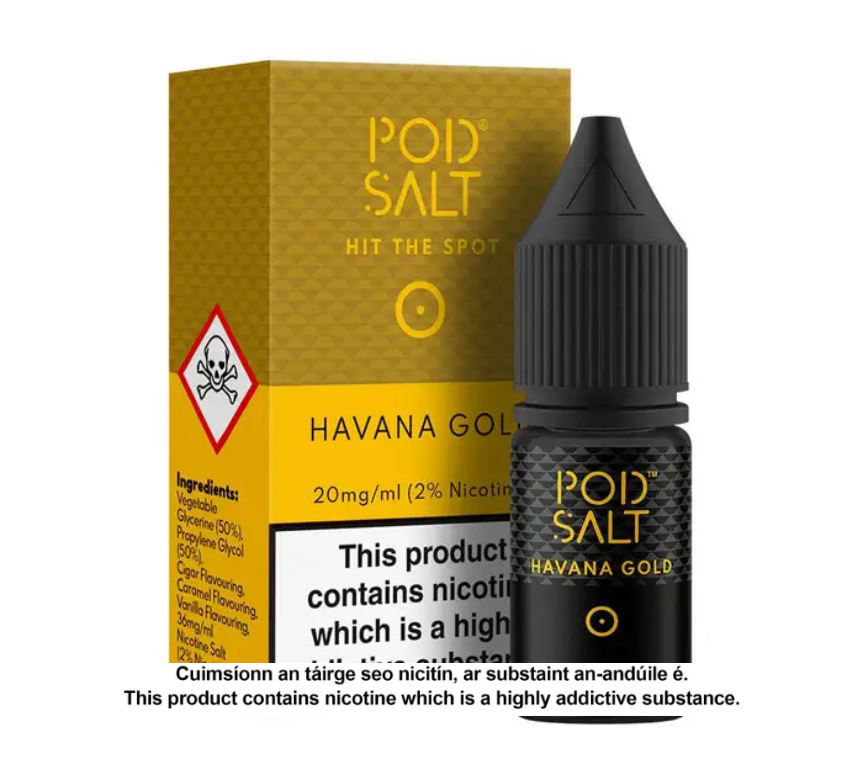 POD SALT HAVANA GOLD 10ML NICOTINE SALT E-LIQUID