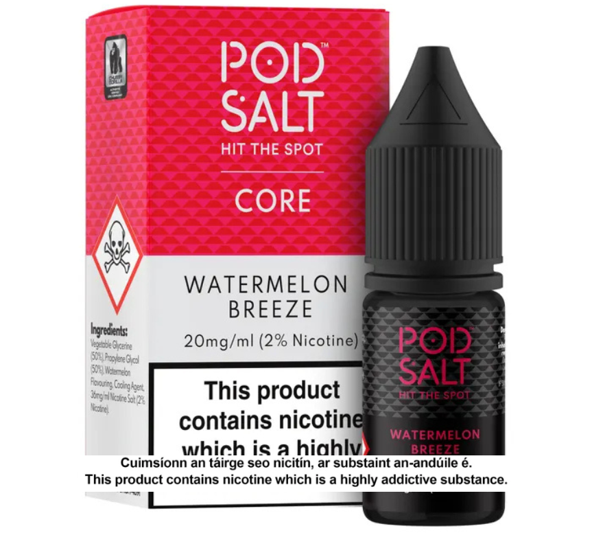 POD SALT WATERMELON BREEZE 10ML NICOTINE SALT E-LIQUID