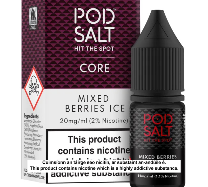 POD SALT MIXED BERRIES ICE 10ML NICOTINE SALT E-LIQUID