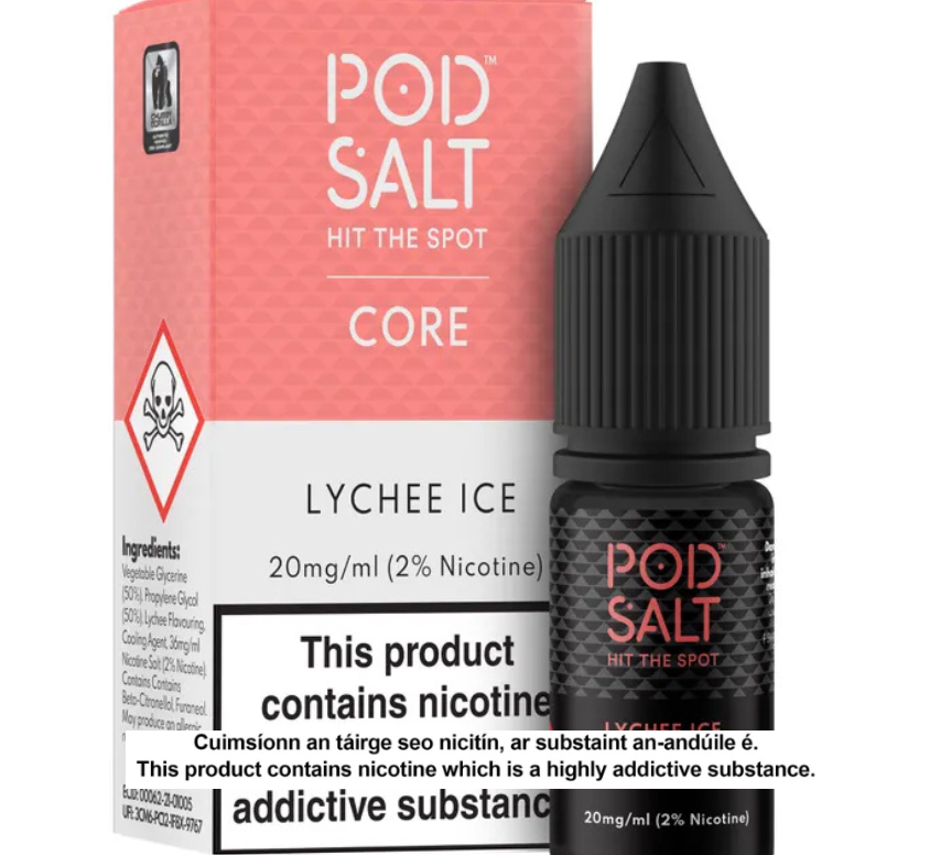POD SALT LYCHEE ICE 10ML NICOTINE SALT E-LIQUID