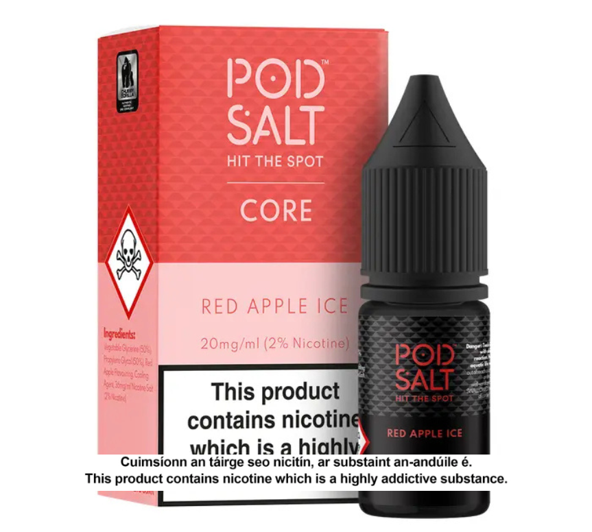POD SALT CORE RED APPLE ICE 10ML NICOTINE SALT E-LIQUID (EN)