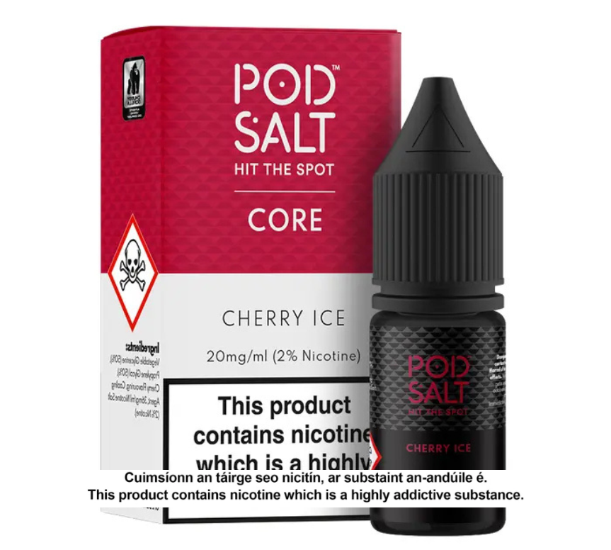 POD SALT CORE CHERRY ICE 10ML NICOTINE SALT E-LIQUID (EN)