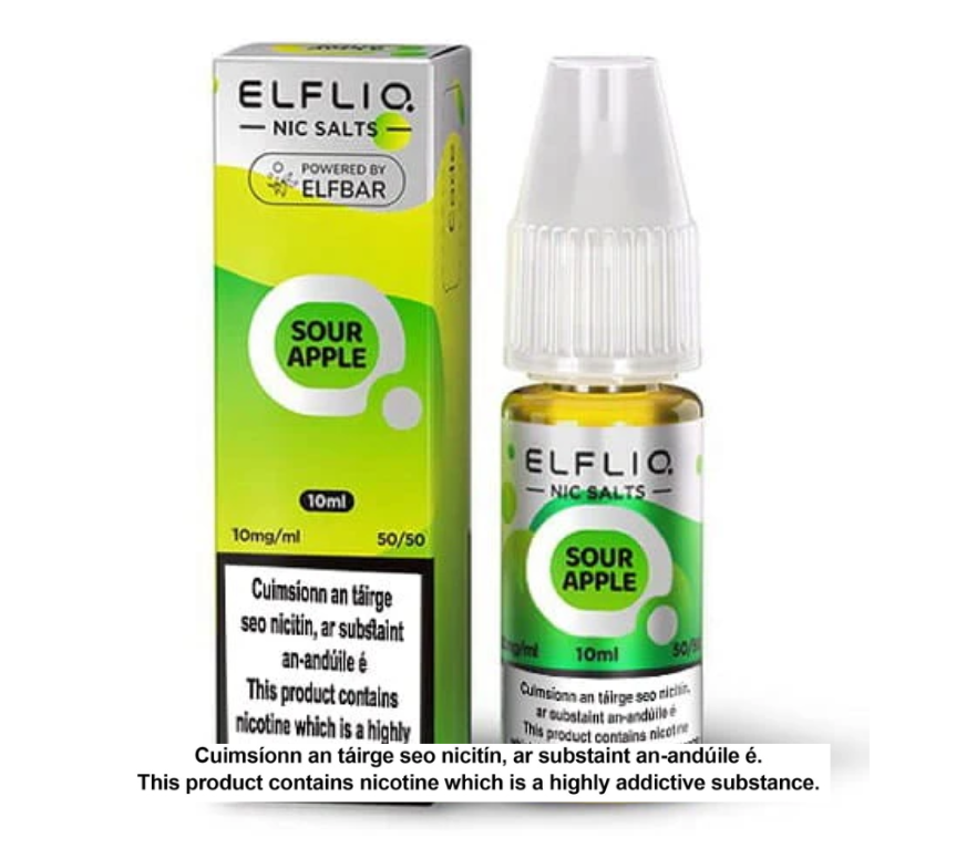 Elfliq Nic Salts - Sour Apple - 10ml E-liquid