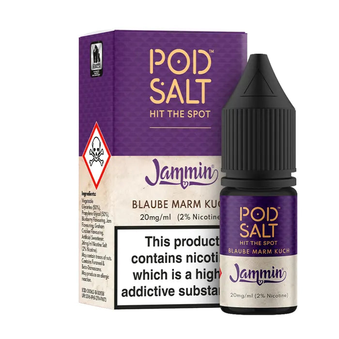 POD SALT BLUEBERRY JAM TART 10ML NICOTINE SALT E-LIQUID FUSION