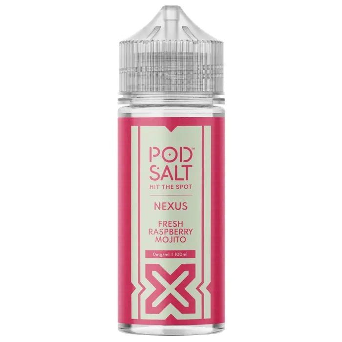 POD SALT NEXUS FRESH RASPBERRY MOJITO 100ML SHORTFILL E-LIQUID