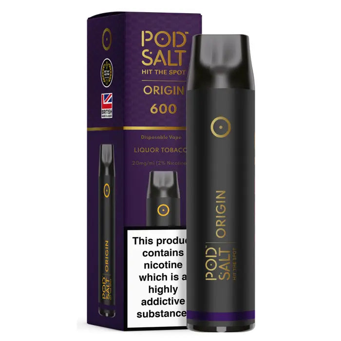 POD SALT ORIGIN GO 600 LIQUOR TOBACCO DISPOSABLE DEVICE 2ML (EN) - 20MG/ML