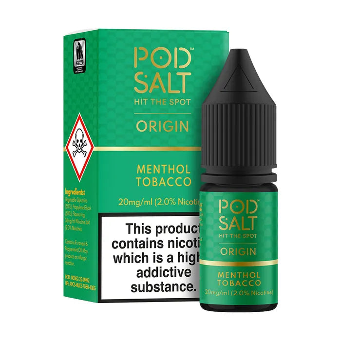 POD SALT ORIGIN MENTHOL TOBACCO 10ML NICOTINE SALT E-LIQUID