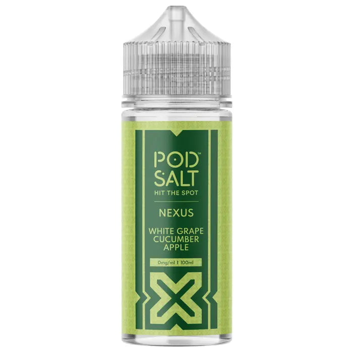 POD SALT NEXUS WHITE GRAPE CUCUMBER APPLE (PRO GREEN) 100ML SHORTFILL E-LIQUID